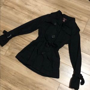 Black button down trench coat